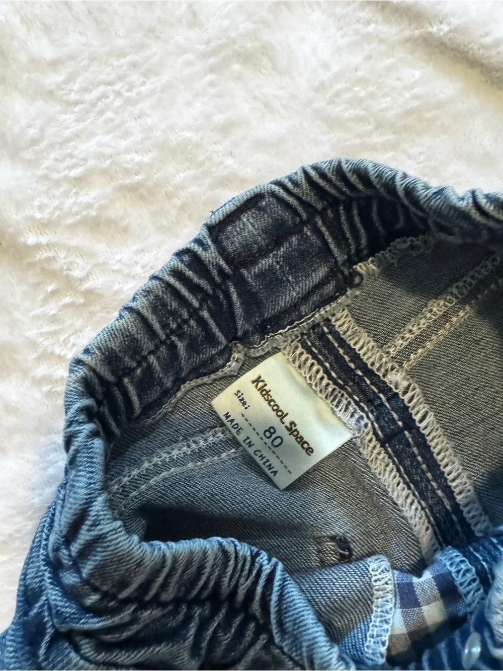 Kids Distressed Denim Jogger Pants - Dark Blue and Light Blue